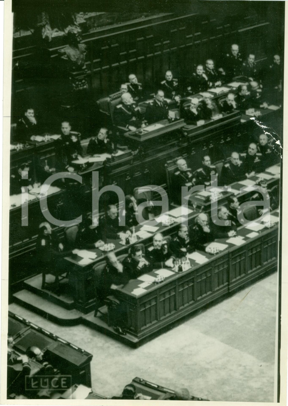Fotografia d epoca originale 1939 ROMA Inaugurazione XXX Legislatura CAMERA DEPUTATI Foto DANNEGGIATA 1