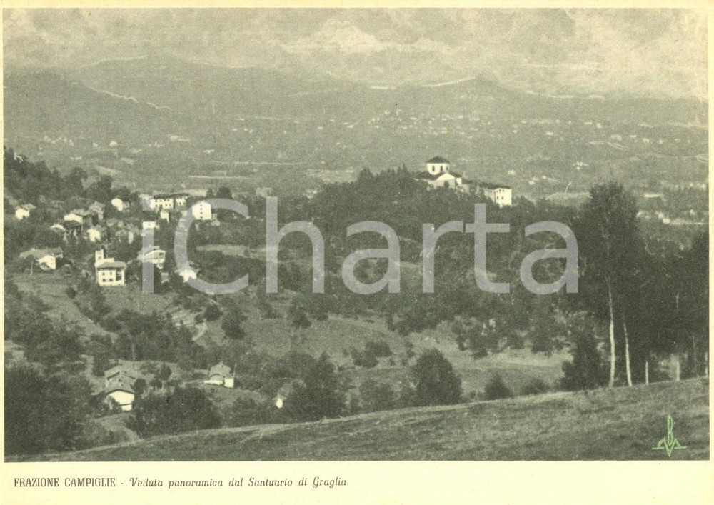 Cartolina originale da collezione 1940 ca CAMPIGLIE BI Veduta del santuario di GRAGLIA Cartolina FG NV 1
