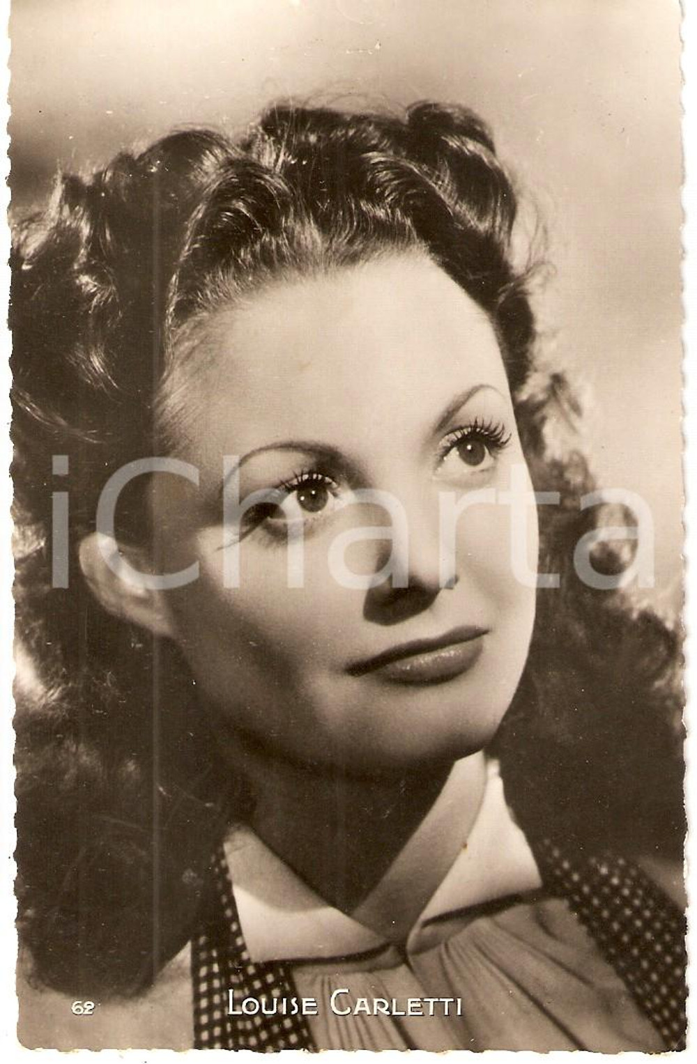 Cartolina originale da collezione 1950 ca CINEMA Actress Louise CARLETTI Portrait *Cartolina FP NV 1