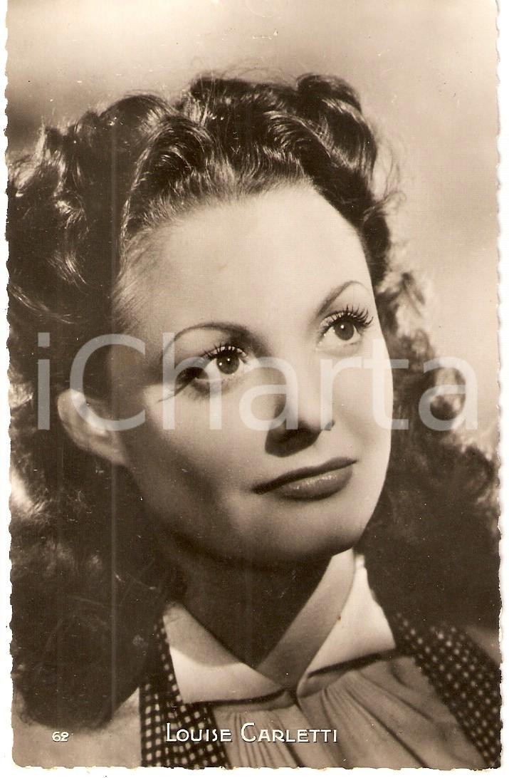 Cartolina originale da collezione 1950 ca CINEMA Actress Louise CARLETTI Portrait Cartolina FP NV 1
