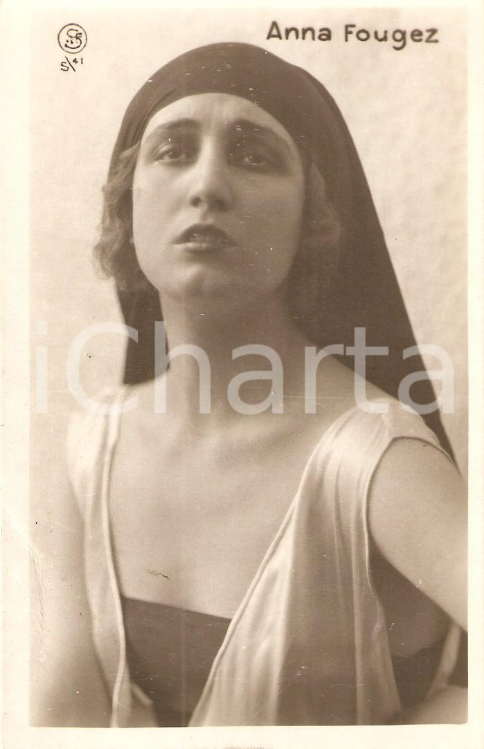 Cartolina originale da collezione 1925 ca CINEMA Actress Anna FOUGEZ Portrait Cartolina FP NV 1
