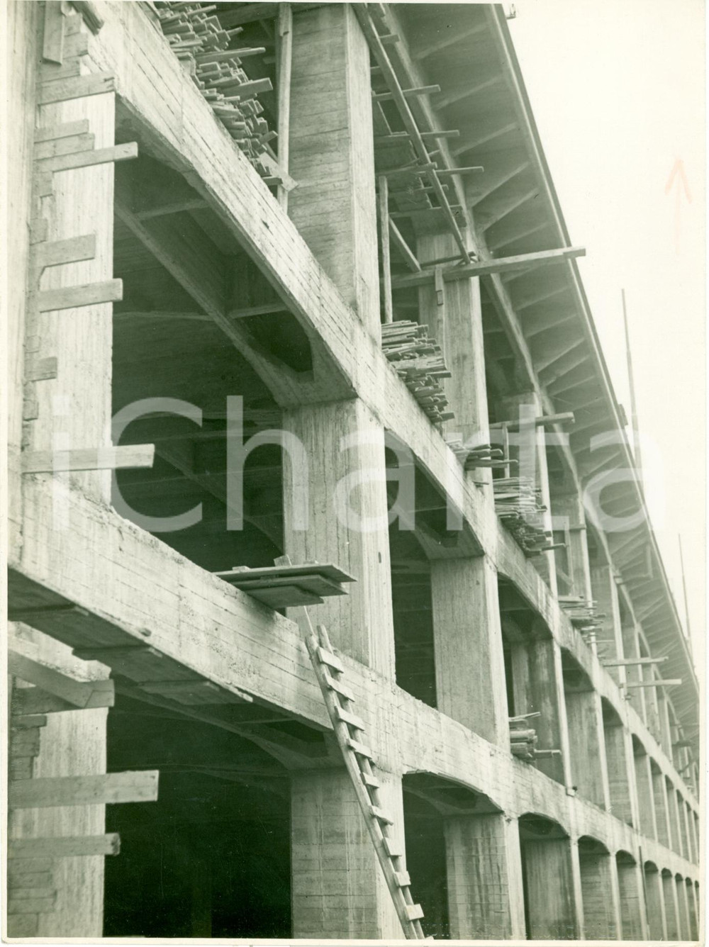 Fotografia d epoca originale 1933 GENOVA Costruzione sopraelevata a SAN MARTINO Fotografia 1