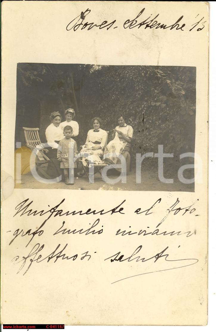 Fotografia d epoca originale 1913 BOVES CN Signora torinese in villeggiatura FP VG 1