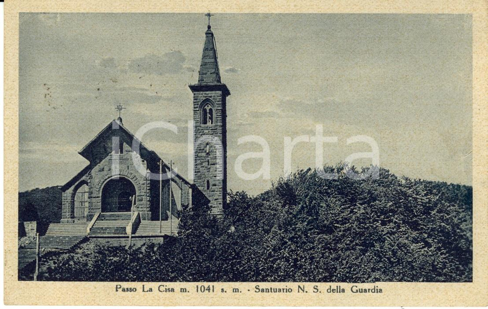 Cartolina originale da collezione 1947 PONTREMOLI MS Passo della CISA Santuario NOSTRA SIGNORA DELLA GUARDIA FP 1