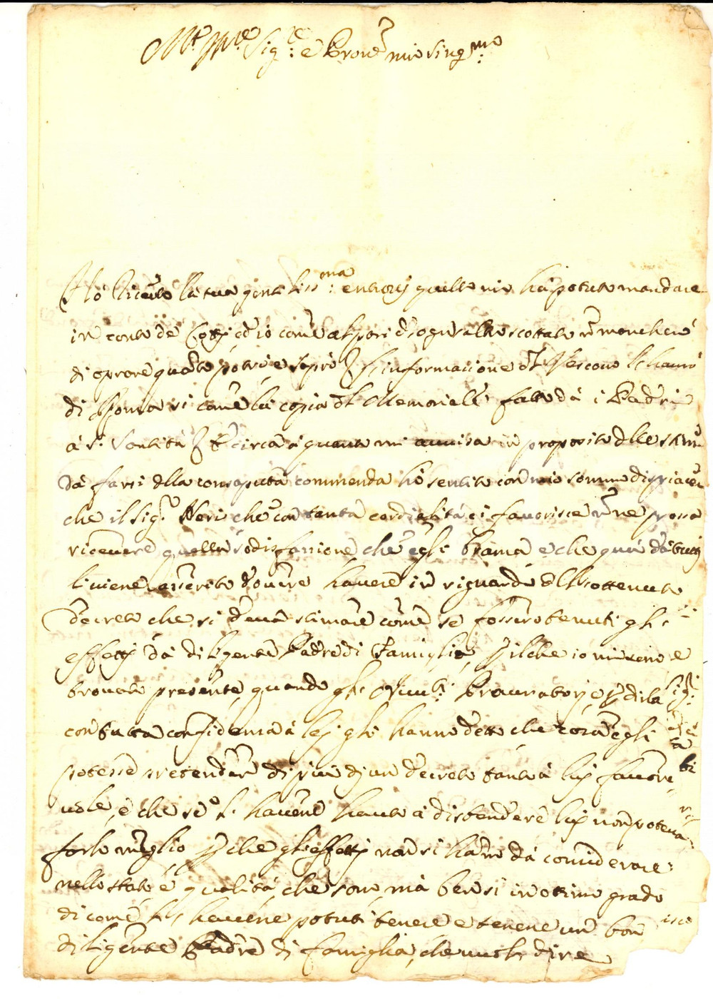 Documento originale, autentico 1704 FIRENZE Lettera di Alcino Francesco CASTELLI sulla stima di una commenda 1