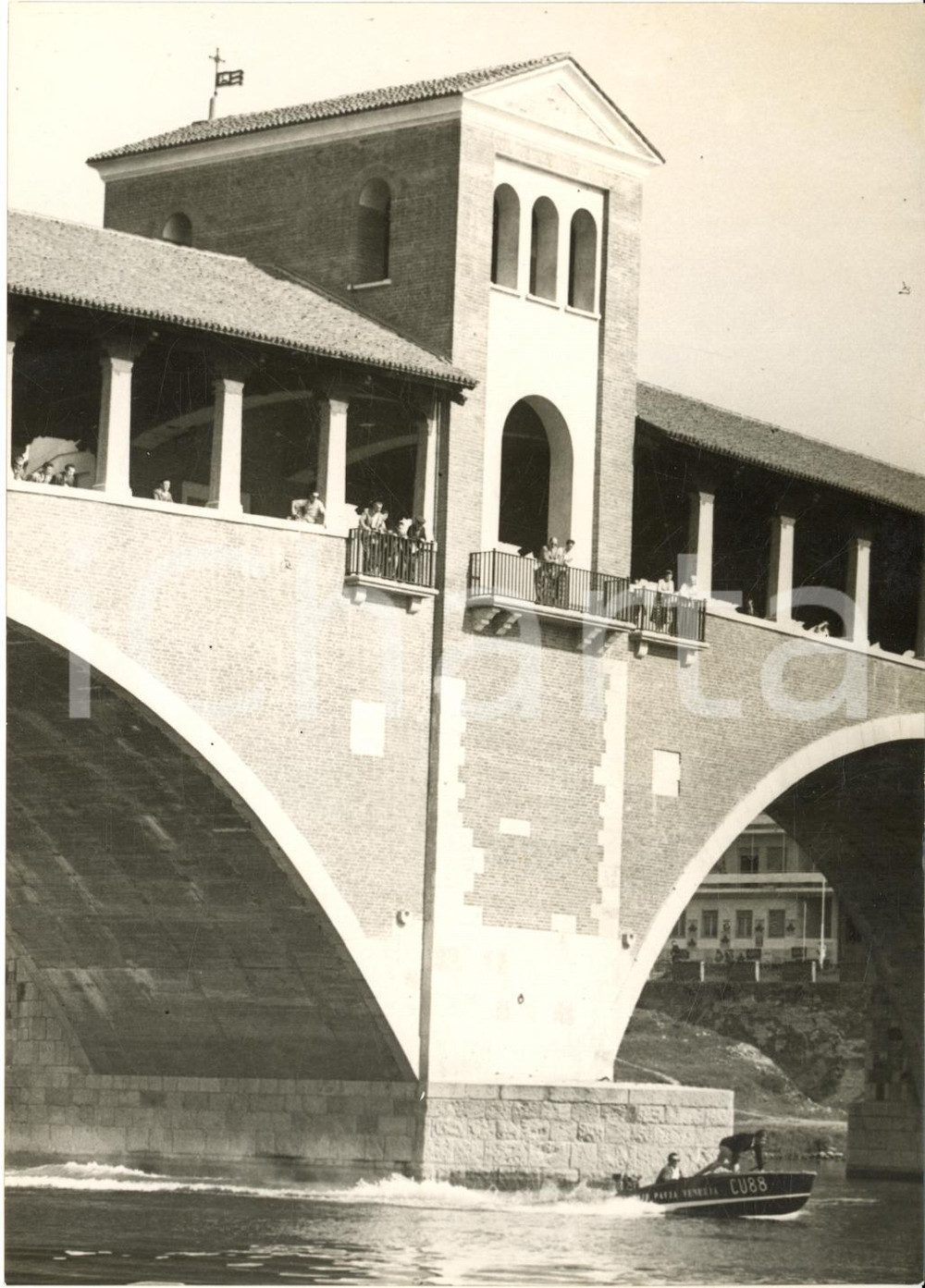 1953 MOTONAUTICA Raid PAVIA-VENEZIA Passaggio Aldo GRAZIOLI Paolo VIGANO' *Foto