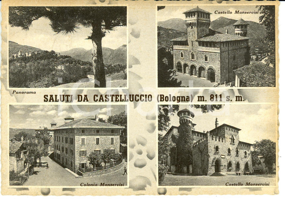 Cartolina originale da collezione 1957 CASTELLUCCIO (BO) Vedutine della cittÃ  *Cartolina Postale FG VG 1