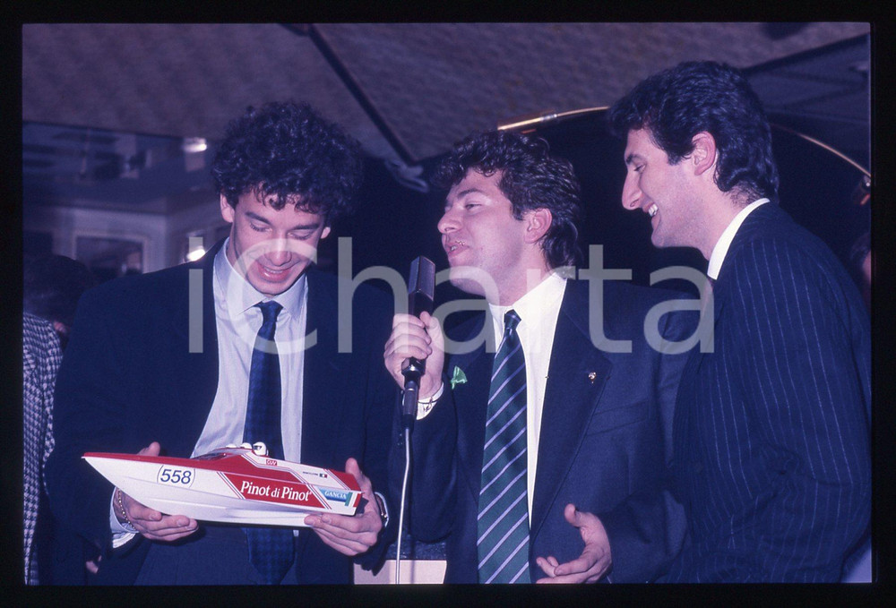 35mm vintage slide* 1990 ca ITALIA Roberto SCARPINI intervista Gianluca VIALLI 5