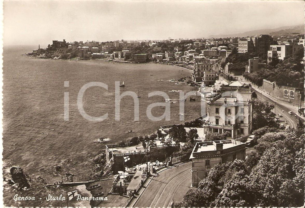 1955 ca GENOVA Panorama del quartiere STURLA *Cartolina FG NV