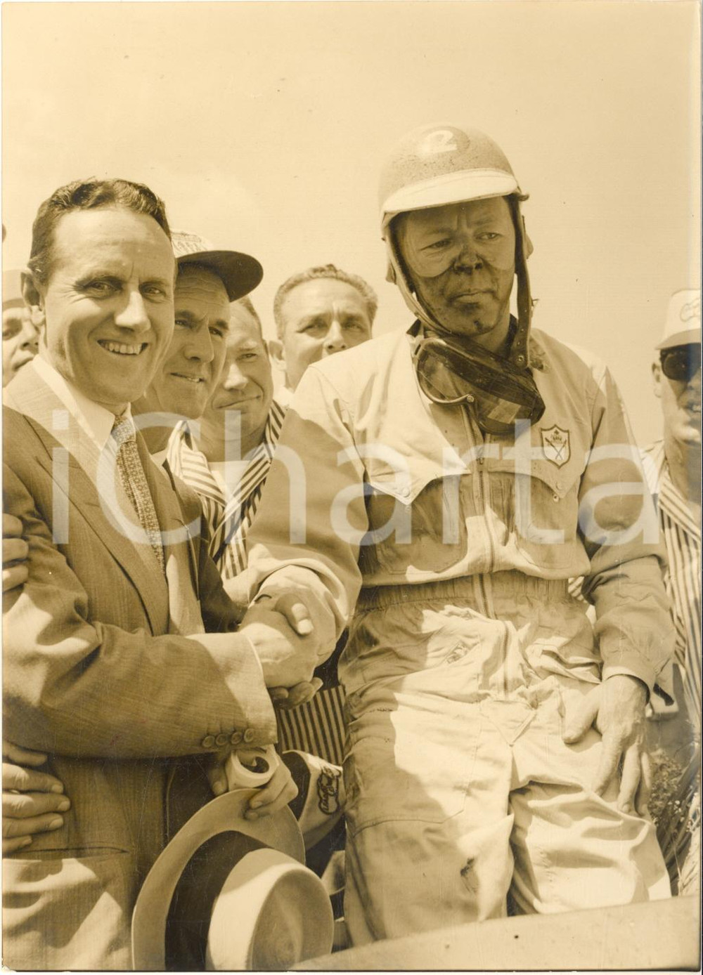 1958 AUTOMOBILISMO MONZA 500 Miglia - FIRESTONE con il vincitore Jim RATHMANN