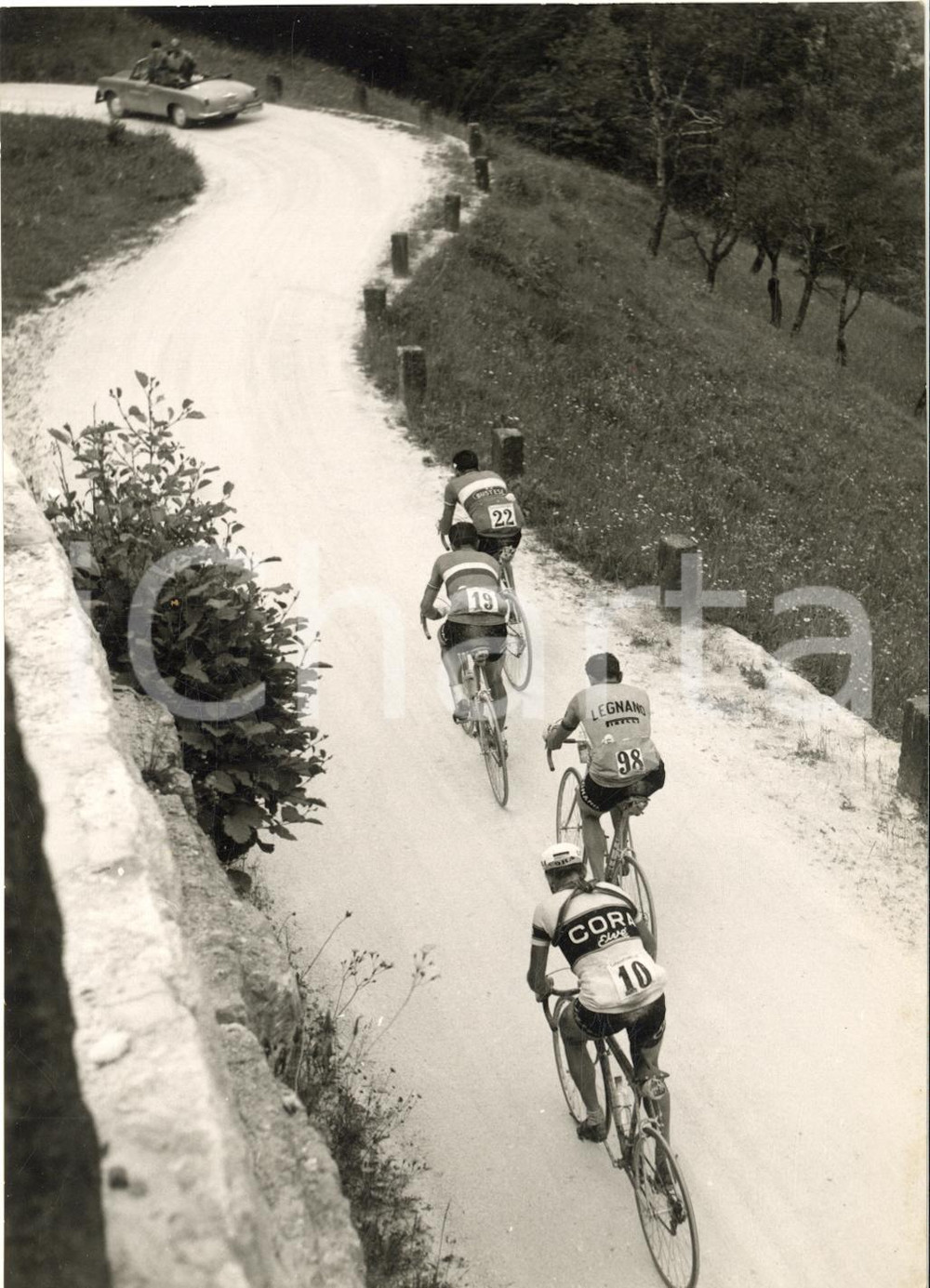 1957 GIRO D'ITALIA Louison BOBET Raphael GEMINIANI Ercole BALDINI sul BROCHON