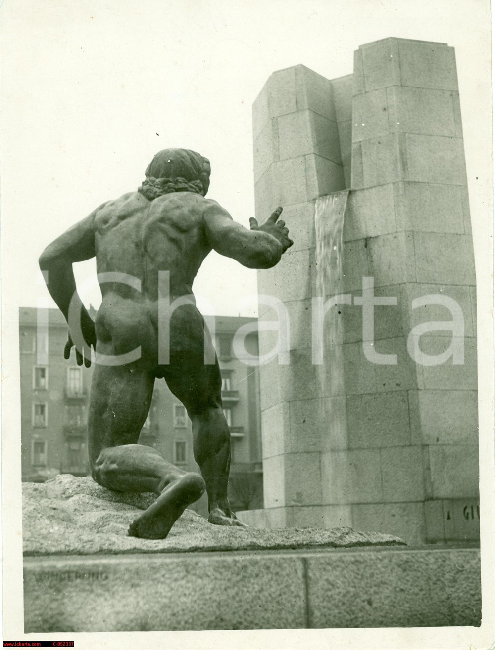 Fotografia d'epoca originale 1936 MILANO Inaugurazione monumento a Giuseppe GRANDI 1