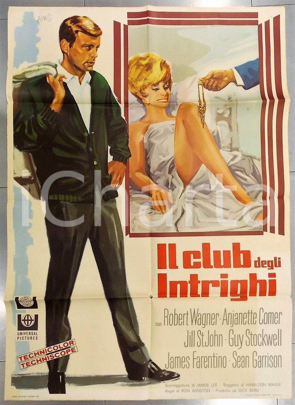 Materiale cinematografico d’epoca 1967 CLUB DEGLI INTRIGHI Banning  Robert WAGNER Anjanette COMER Manifesto 1