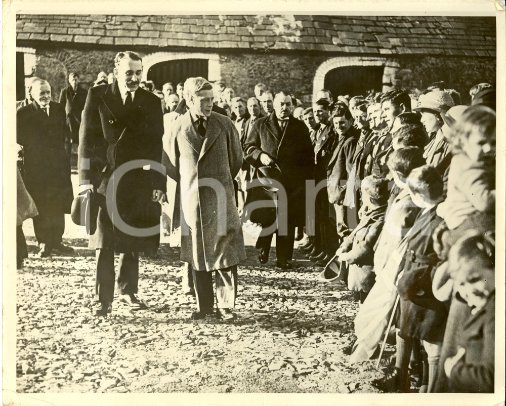 Fotografia d epoca originale 1936 BOVERTON Edward VIII Ernest BROWN at WELSH LAND SETTLEMENT SOCIETY s farm 1 1