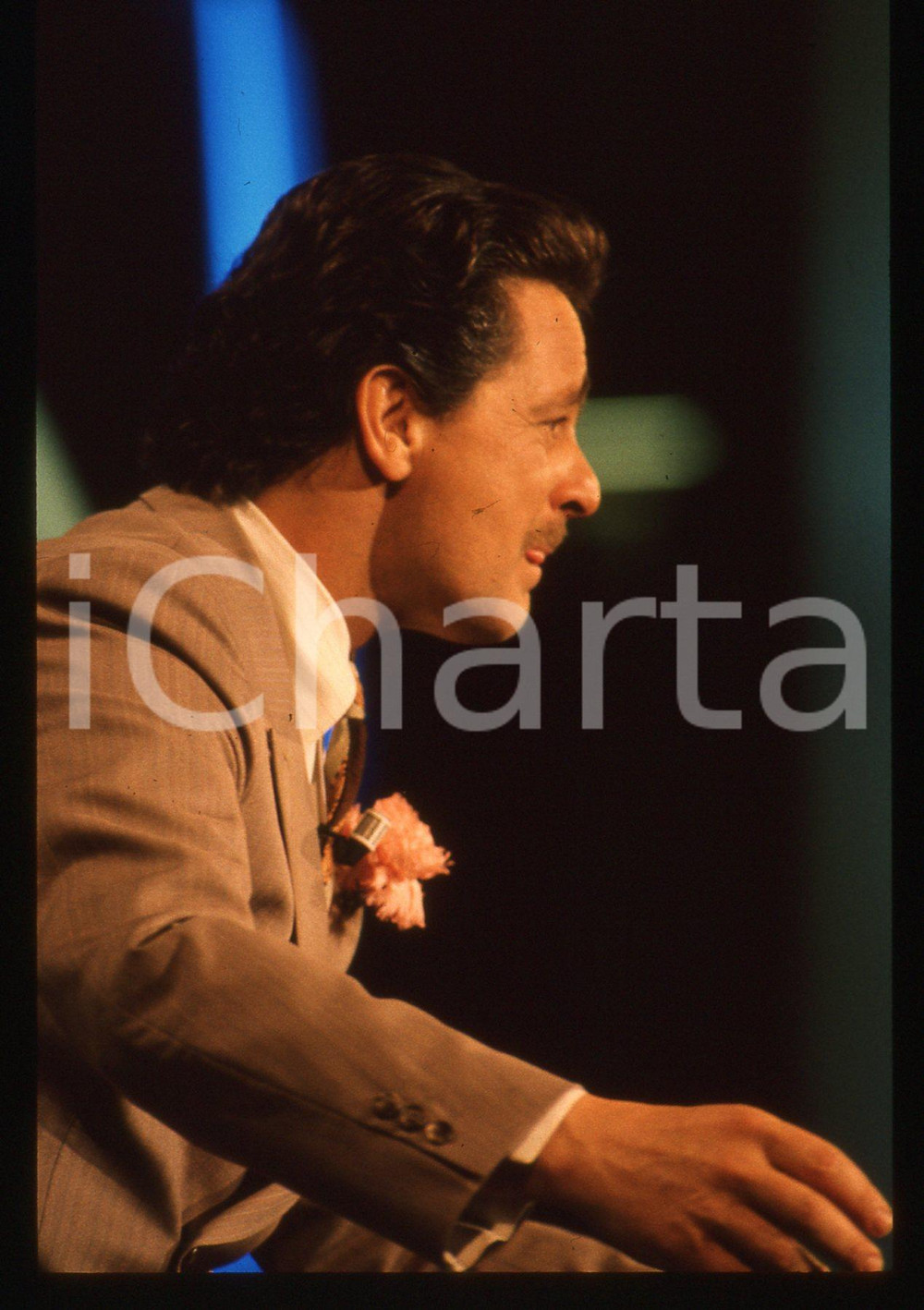 35mm vintage slide* 1988 FESTIVAL DI SANREMO Beppe GRILLO in scena RAI UNO (28)