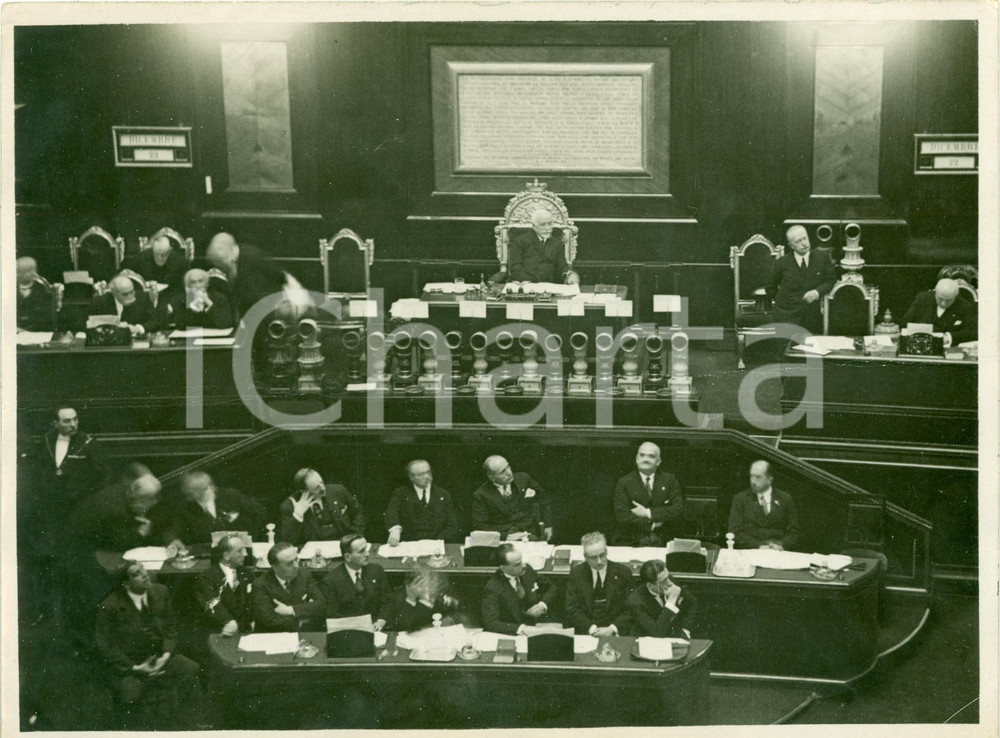 Fotografia d epoca originale 1928 ROMA Tommaso TITTONI e MUSSOLINI all ultima seduta del Senato FOTOGRAFIA 1