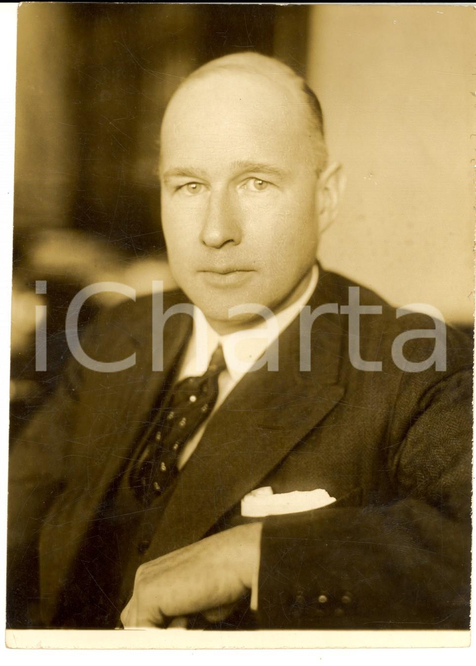 Fotografia d epoca originale 1930 ca BERLIN Ritratto del diplomatico Conrad Frederick REODIGER  Foto 12x16 1