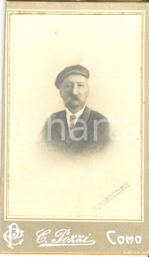 Fotografia d epoca originale 1890 ca COMO Ritratto del signor Caramazza Fotografia C. POZZI 1