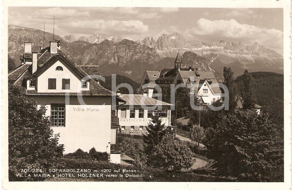 Cartolina originale da collezione 1930 ca RENON Frazione SOPRABOLZANO Villa Maria e HOTEL HOLZNER Cartolina FP NV 1