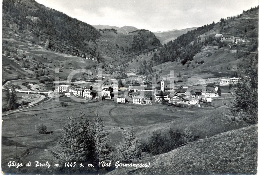 Cartolina originale da collezione 1960 PRALI TO Panoramica frazione GHIGO in Val GERMANASCA Cartolina FG VG 1