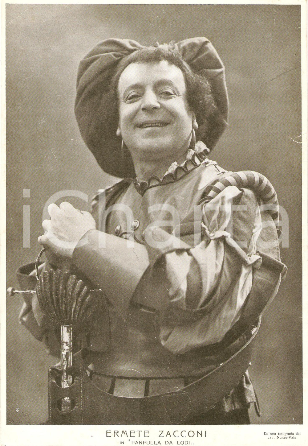 Fotografia d epoca originale 1940 FANFULLA DA LODI Ritratto di Ermete ZACCONI Foto seriale 17 x 25 cm 1