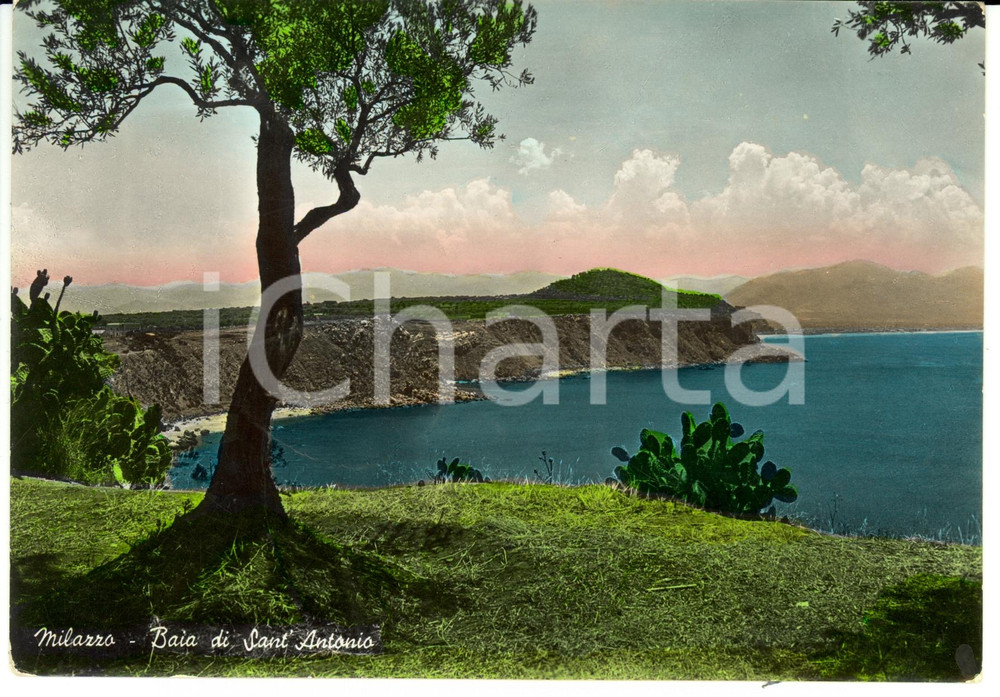 Cartolina originale da collezione 1964 MILAZZO ME Baia di Sant Antonio Cartolina FG VG 1