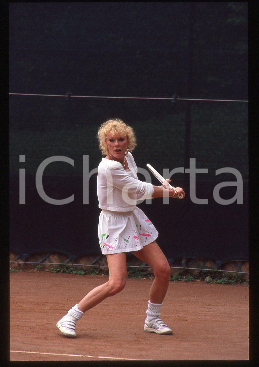 35mm vintage slide* 1990 ca ITALIA COSTUME - Elke SOMMER gioca a tennis (3)