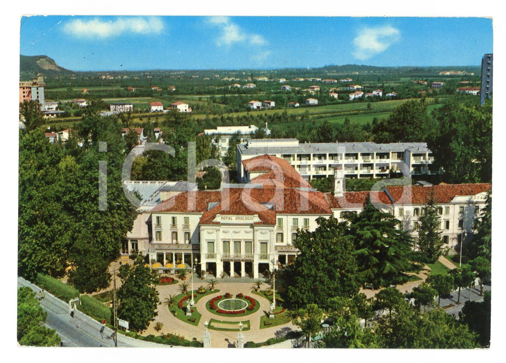 Cartolina originale da collezione 1975 ABANO TERME PD Veduta Grand hotel ROYAL OROLOGIO Cartolina VINTAGE FG VG 1