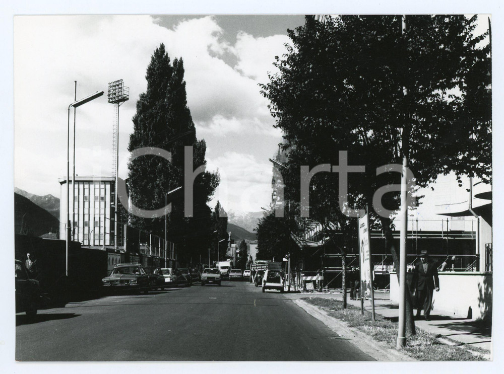 Fotografia d epoca originale 1978 AOSTA Via Torino  Stadio Mario Puchoz  Foto 17x13 cm 1