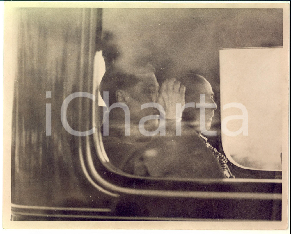 Fotografia d epoca originale 1940 ca LONDON ? Ritratto di re Giorgio VI in carrozza Foto 25x20 cm 1