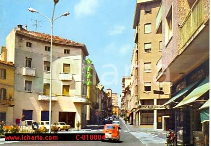 Cartolina originale da collezione 1970 STRADELLA PV Via XXVI Aprile  Fiat 500 rossa Cartolina FG NV 2 1