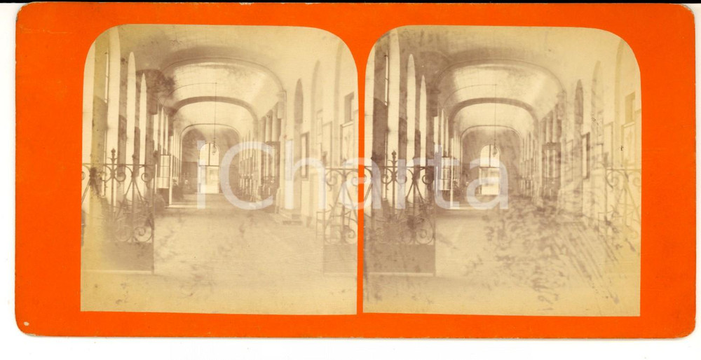 Fotografia d epoca originale 1880 VICHY F Galerie de la Grande Grille Photo stÃ©rÃ©oscopique 18x9 cm 1