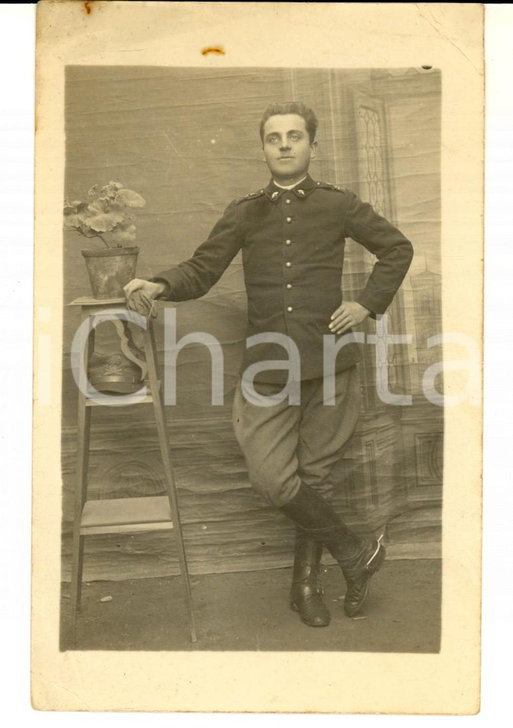Fotografia d epoca originale 1915 ca REGIO ESERCITO Ritratto ufficiale di artiglieria Foto cartolina 1
