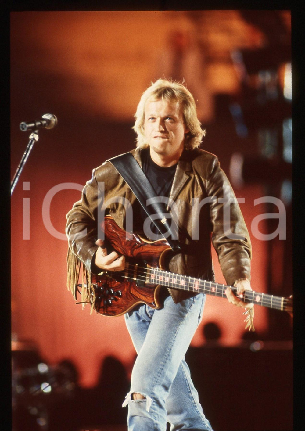 35mm vintage slide* 1990 ca ITALIA Mark KING Ritratto del cantante LEVEL 42 (8)