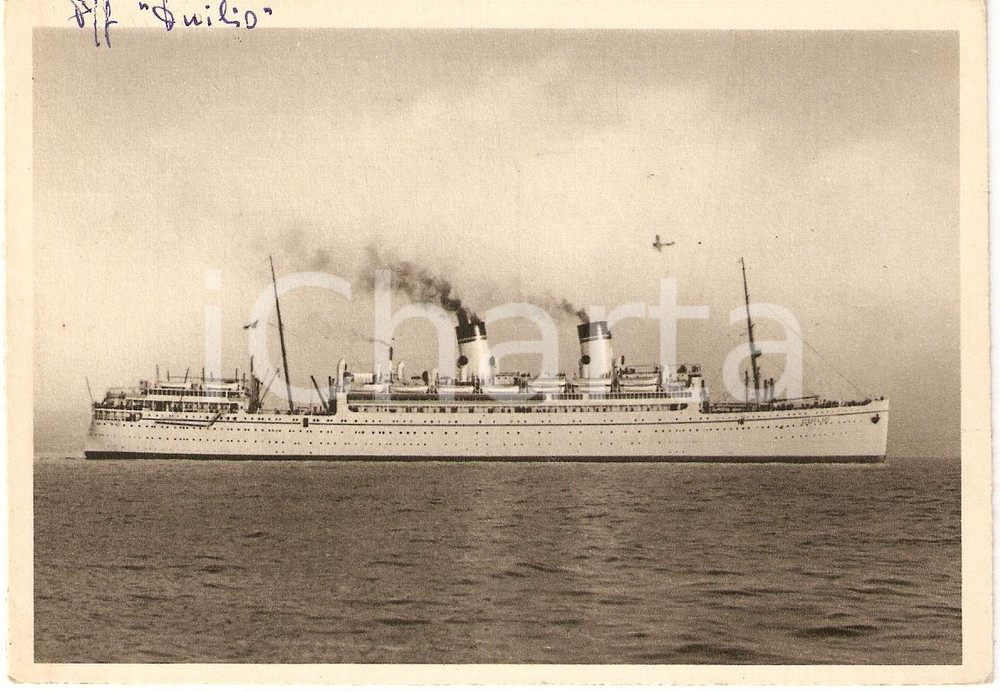 Cartolina originale da collezione 1935 MARINA MERCANTILE Piroscafo DUILIO Flotte riunite ITALIA Cartolina FG NV 1