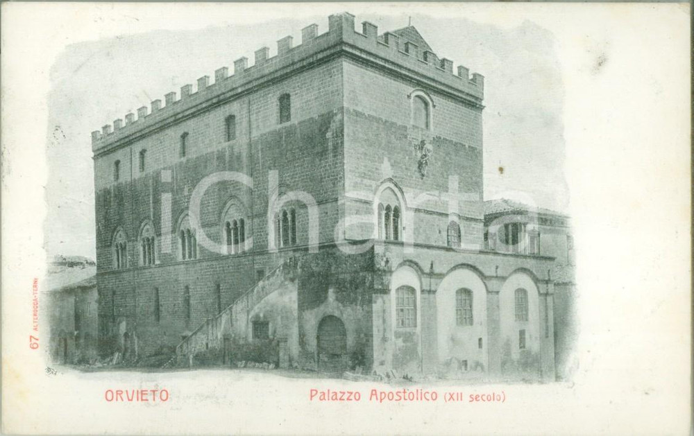 Cartolina originale da collezione 1903 ORVIETO TR Il Palazzo Apostolico Cartolina postale FP VG 1