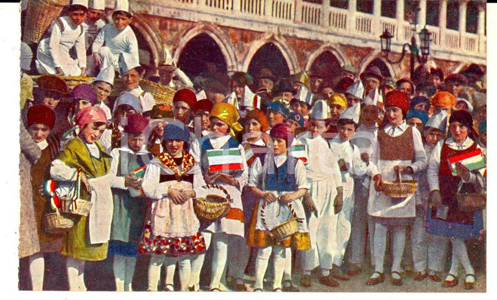Cartolina originale da collezione 1930 VENEZIA Celebrazione del pane  fornaretti Cartolina OPERA PRO ORIENTE FP 1
