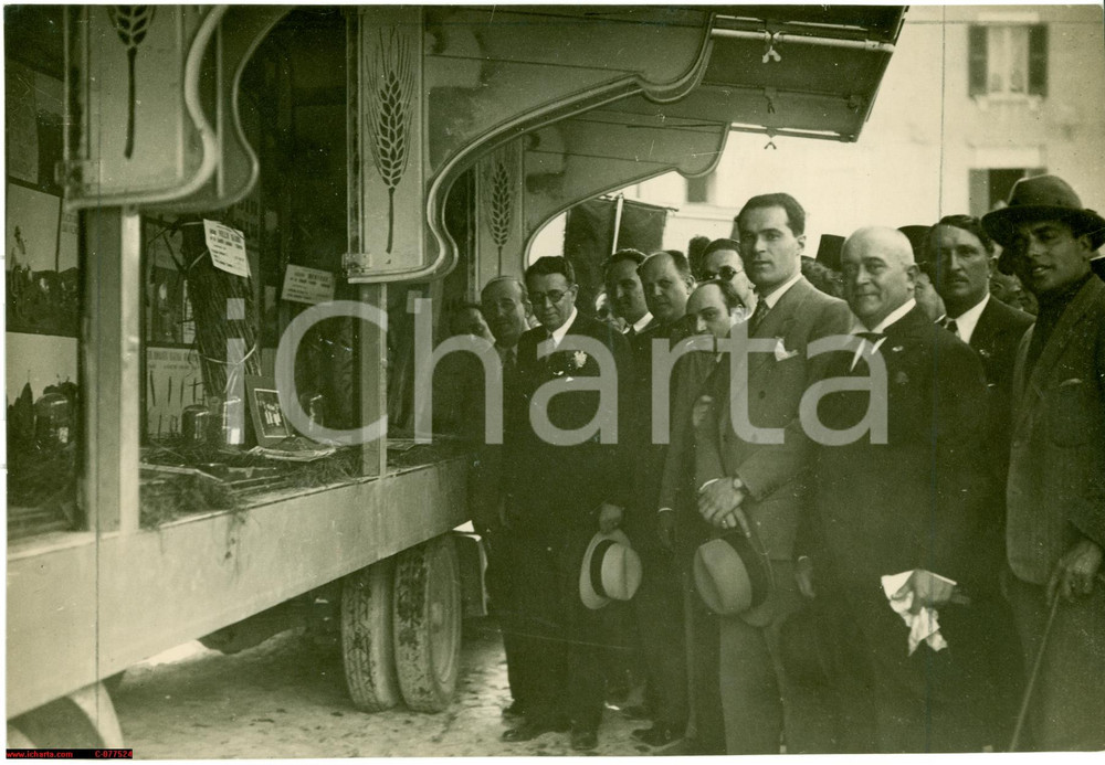 Fotografia d epoca originale 1930 Fascismo, Autotreno del Grano, Giacomo Acerbo 1