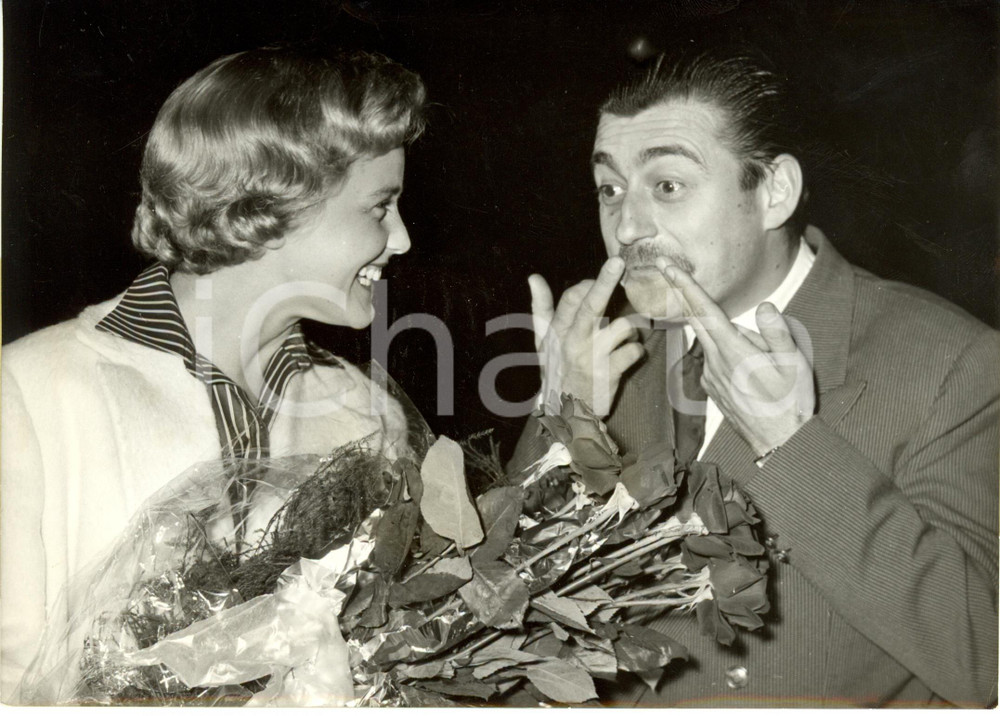 Fotografia d epoca originale 1956 FRANCIA Maria SCHELL e Francois PERRIER durante riprese film GERVAISE Foto 1