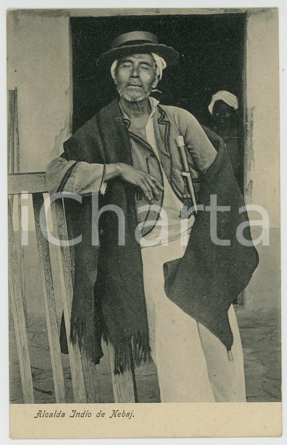 1900 ca GUATEMALA - Alcalde Indio de NEBAJ - Tarjeta postal antigua  Cartolina postale d'epoca, non viaggiata.CONDIZIONI: G FORMATO: FP    originale e autentica 1