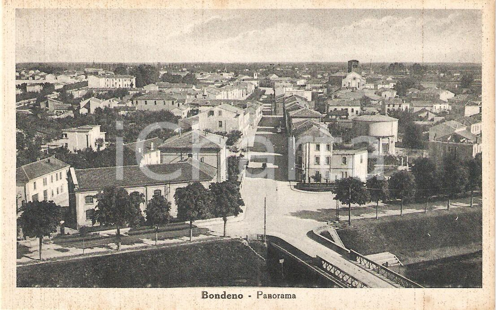 Cartolina originale da collezione 1930 ca BONDENO FE Veduta panoramica del paese Cartolina FP NV 1