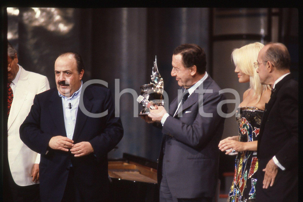 35mm vintage slide* 1989 SAINT-VINCENT Alberto SORDI Maurizio COSTANZO (2)