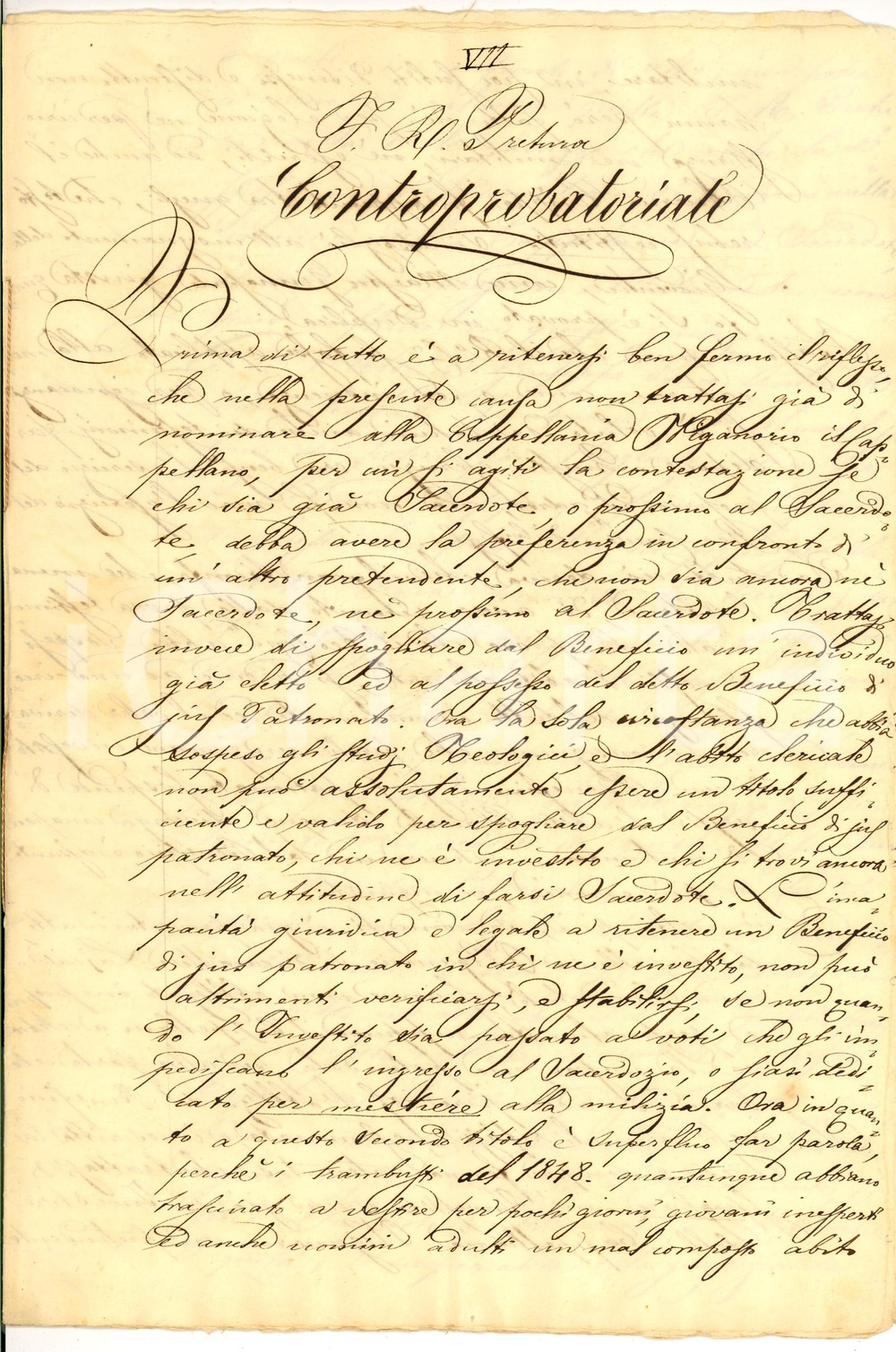 Documento originale, autentico 1853 DESIO (MB) Pietro CRIPPA spogliato del beneficio 1
