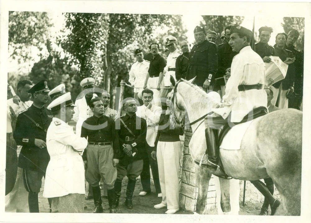 Fotografia d epoca originale 1938 ROMA Achille STARACE alla gara di equitazione dei gerarchi FOTOGRAFIA 1