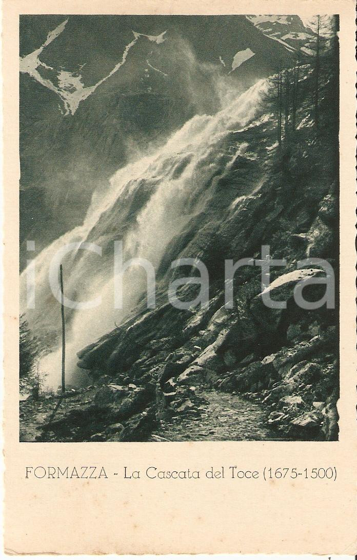 Cartolina originale da collezione 1920 circa FORMAZZA VCO CASCATA DEL TOCE Albergo La Cascata del Toce FP NV 1