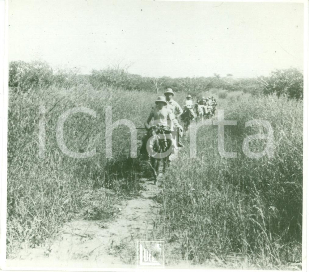 Fotografia d epoca originale 1937 BADME ETIOPIA AOI Carovana marcia attraverso la Provincia FOTOGRAFIA 1