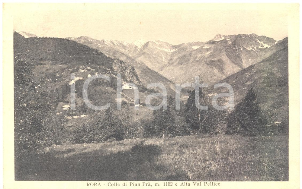 Cartolina originale da collezione 1934 RORA  TO Colle di PIAN PRA  e ALTA VAL PELLICE Cartolina FP VG 1