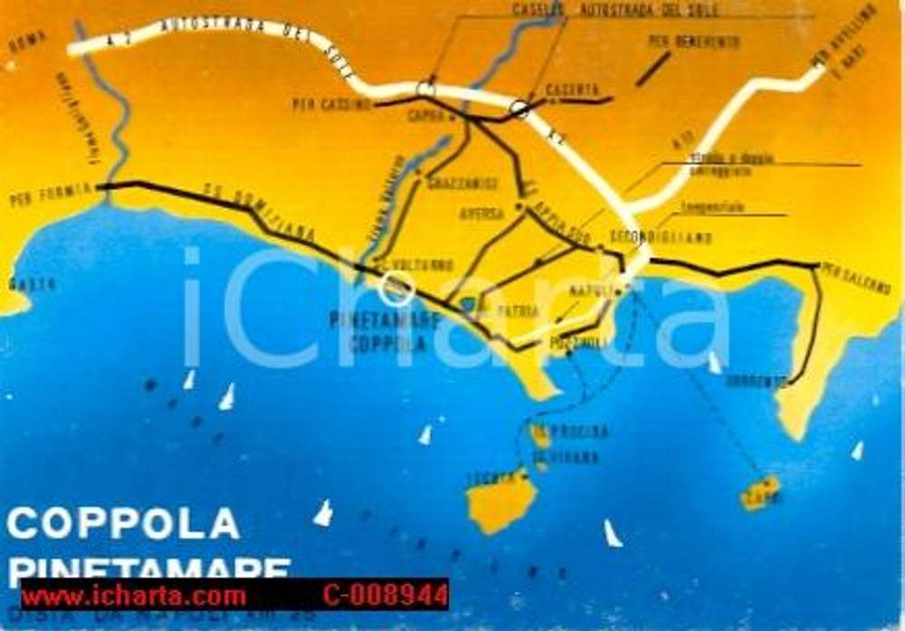 Cartolina originale da collezione 1965 ca CASTELVOLTURNO CE Centro turistico COPPOLA PINETAMARE Cartolina FG NV 1
