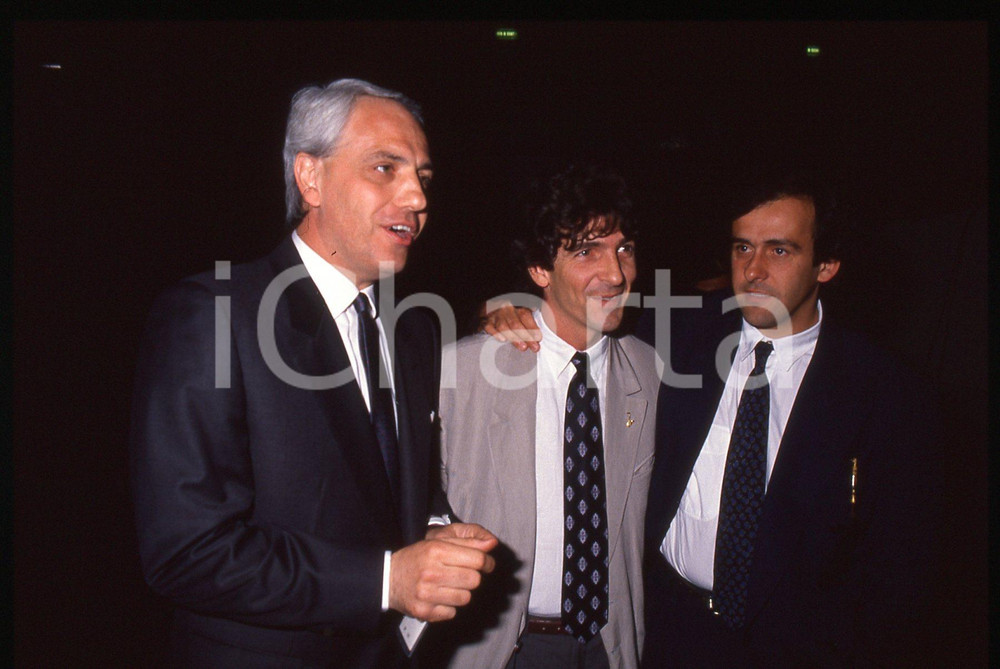 35mm vintage slide* 1990 Michel PLATINI Paolo ROSSI Roberto BETTEGA ITALIA '90 2