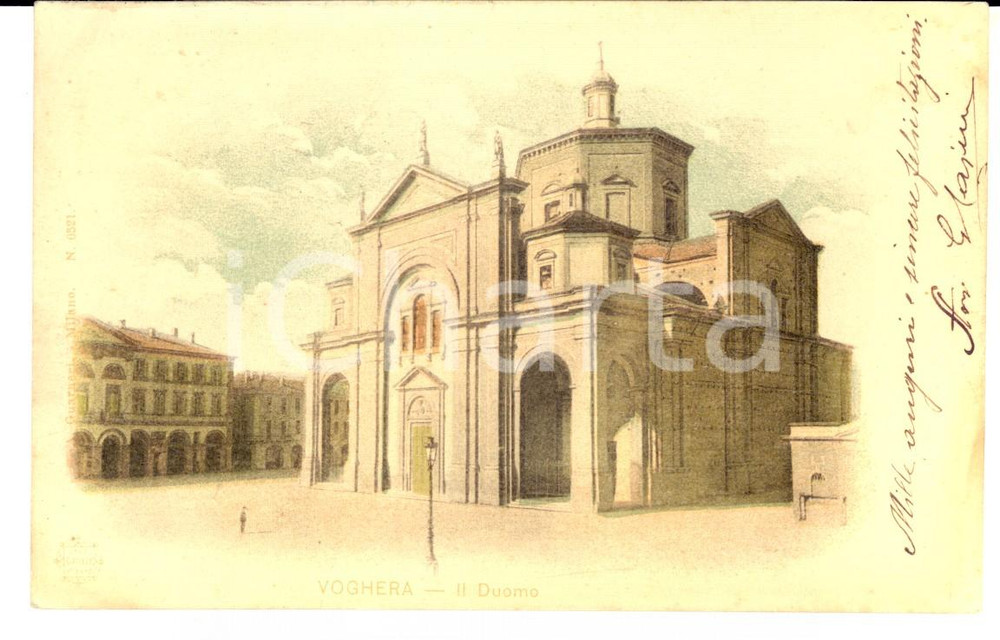 Autografo originale 1900 VOGHERA (PV) Duomo *Avv. Giuseppe CASINI a Luigi GIOPPI DI TURKHEIM FP VG 1